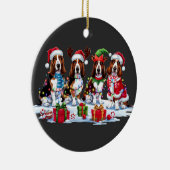 Basset hound Santa hat gewei elf kerst licht Keramisch Ornament (Rechts)
