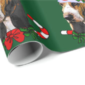 Basset Hound Santa Hat Kerstmis Cadeaupapier (Rol Hoek)