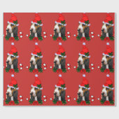 Basset Hound Santa Hat Kerstmis Cadeaupapier (Vlak)