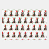 Basset Hound Santa Hat Kerstmis Inpakpapier Vel (Voorkant 2)