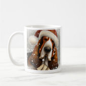 Basset Hound, Santa, kerstkoffie Mok (Links)