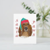 Basset Hound Santa Paws Feestdagenkaart (Staand voorkant)