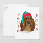 Basset Hound Santa Paws Feestdagenkaart (Voorkant / Achterkant)