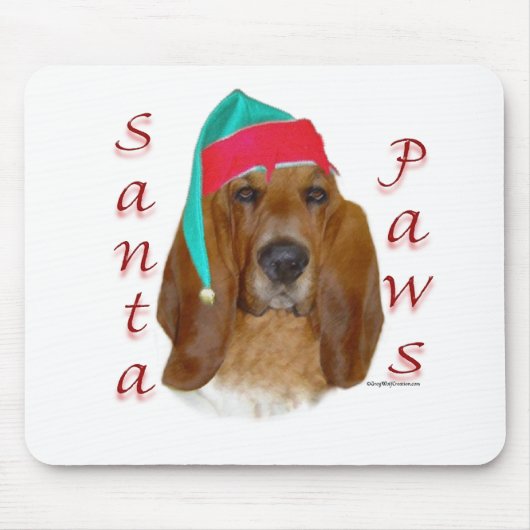 Basset Hound Santa Paws Muismat (Voorkant)