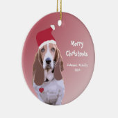 Basset Hound Santa Persoonlijke Kerstmis Keramisch Ornament (Rechts)