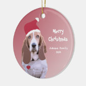 Basset Hound Santa Persoonlijke Kerstmis Keramisch Ornament (Links)