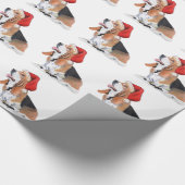 Basset Hound Santa's Helper Cadeaupapier (Hoek)