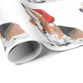 Basset Hound Santa's Helper Cadeaupapier (Rol Hoek)