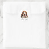 Basset Hound Schattige Dog Dank je wel Ronde Sticker (Tas)