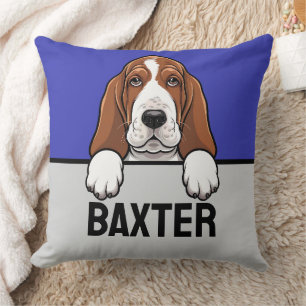Basset Hound Schattige gepersonaliseerd puppy Hond Kussen