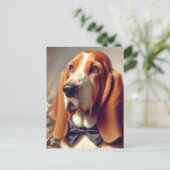 Basset Hound Schilderen Briefkaart (Staand voorkant)