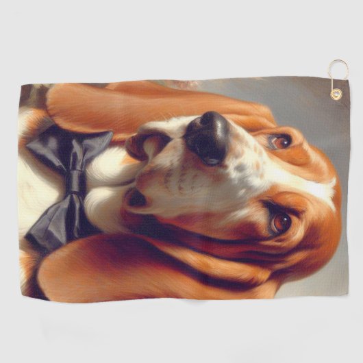  Basset Hound Schilderen Golfhanddoek (Horizontaal)