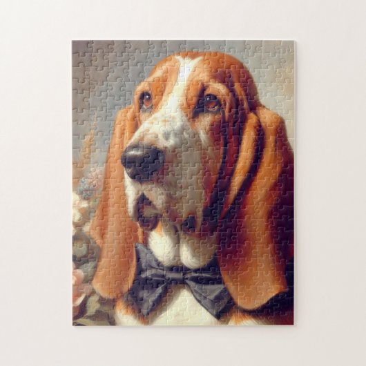  Basset Hound Schilderen Legpuzzel (Verticaal)