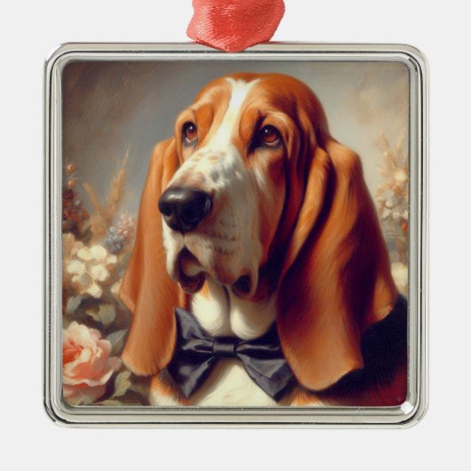  Basset Hound Schilderen Metalen Ornament (Voorkant)