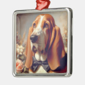  Basset Hound Schilderen Metalen Ornament (Links)