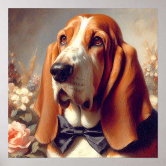 Basset Hound Schilderen Poster (Voorkant)