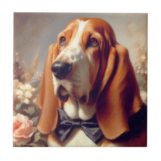  Basset Hound Schilderen Tegeltje (Voorkant)