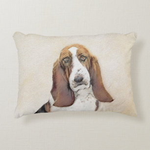 Basset Hound Schilderij - Mooie Originele Honden K Accent Kussen