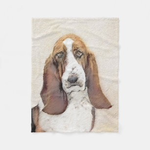 Basset Hound Schilderij - Mooie Originele Honden K Fleece Deken