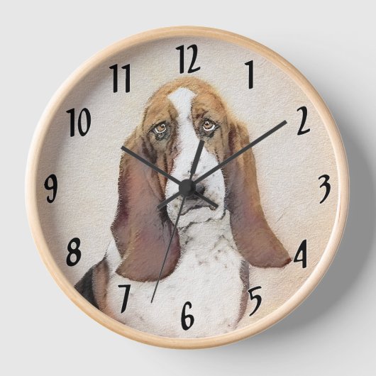 Basset Hound-schildering - Kute Original Dog Art (Voorkant)