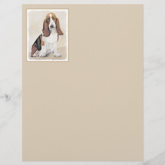 Basset Hound-schildering - Kute Original Dog Art (Voorkant)