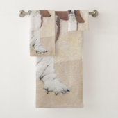 Basset Hound-schildering - Kute Original Dog Art Bad Handdoek (Insitu)