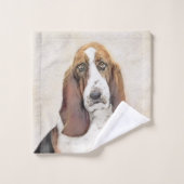 Basset Hound-schildering - Kute Original Dog Art Bad Handdoek (Wasdoekje)