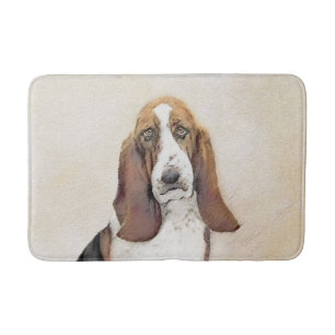 Basset Hound-schildering - Kute Original Dog Art Badmat