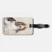 Basset Hound-schildering - Kute Original Dog Art Bagagelabel (Achterkant horizontaal)