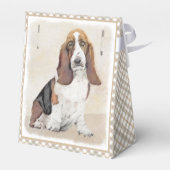 Basset Hound-schildering - Kute Original Dog Art Bedankdoosjes (Achterkant)