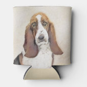 Basset Hound-schildering - Kute Original Dog Art Blikjeskoeler (Voorkant)