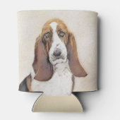 Basset Hound-schildering - Kute Original Dog Art Blikjeskoeler (Achterkant)