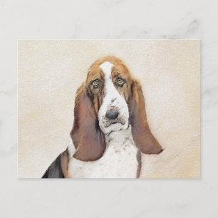 Basset Hound-schildering - Kute Original Dog Art Briefkaart