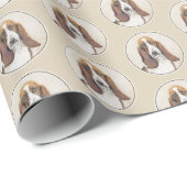 Basset Hound-schildering - Kute Original Dog Art Cadeaupapier (Rol Hoek)