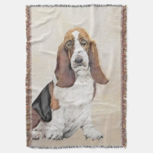 Basset Hound-schildering - Kute Original Dog Art Deken