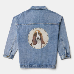Basset Hound-schildering - Kute Original Dog Art Denim Jacket