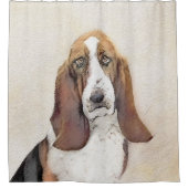 Basset Hound-schildering - Kute Original Dog Art Douchegordijn (Voorkant)