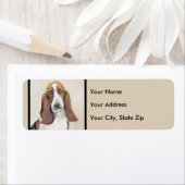 Basset Hound-schildering - Kute Original Dog Art Etiket (Insitu)