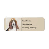 Basset Hound-schildering - Kute Original Dog Art Etiket (Voorkant)