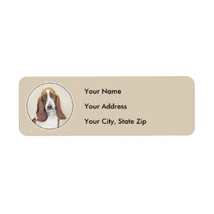 Basset Hound-schildering - Kute Original Dog Art Etiket