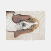 Basset Hound-schildering - Kute Original Dog Art Fleece Deken (Voorkant (Horizontaal))