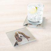 Basset Hound-schildering - Kute Original Dog Art Glazen Onderzetter (Schuin)