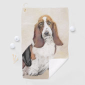 Basset Hound-schildering - Kute Original Dog Art Golfhanddoek (Insitu)