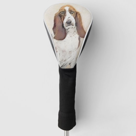 Basset Hound-schildering - Kute Original Dog Art Golfheadcover (Voorkant)