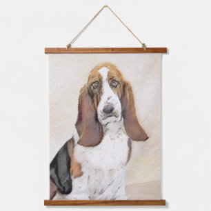 Basset Hound-schildering - Kute Original Dog Art Hangend Wandkleed