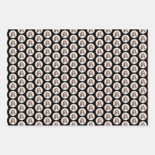 Basset Hound-schildering - Kute Original Dog Art Inpakpapier Vel (Voorkant 3)