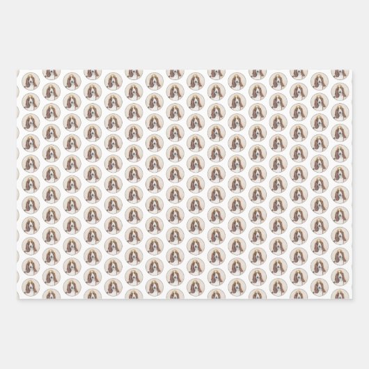 Basset Hound-schildering - Kute Original Dog Art Inpakpapier Vel (Voorkant 2)