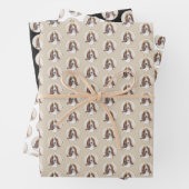 Basset Hound-schildering - Kute Original Dog Art Inpakpapier Vel (In situ)