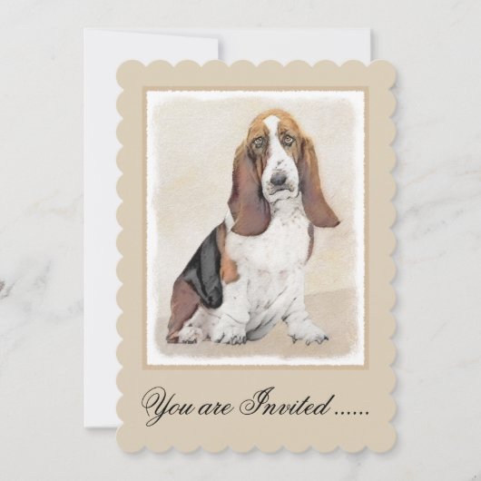 Basset Hound-schildering - Kute Original Dog Art Kaart (Voorkant)