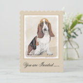 Basset Hound-schildering - Kute Original Dog Art Kaart (Staand voorkant)